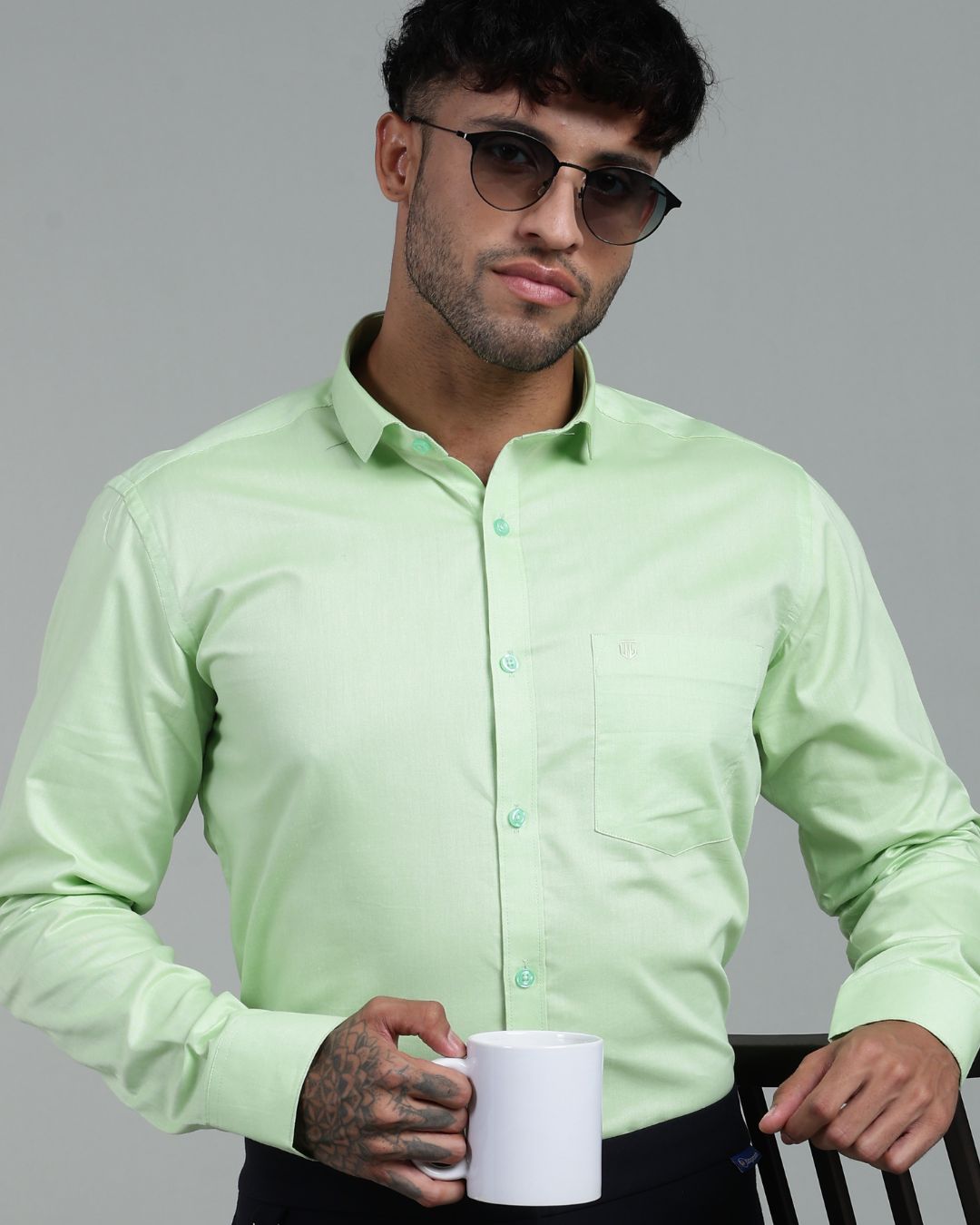 Pistah Green - Full Sleeve - Oxford Linen
