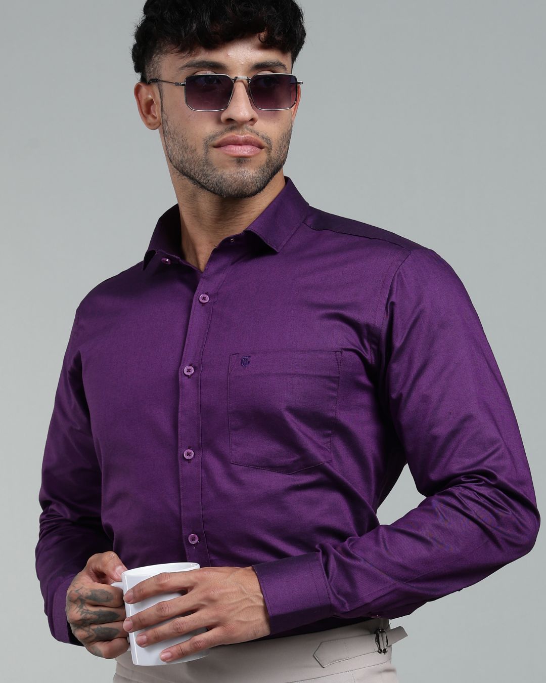 Dark Wine - Full Sleeve - Oxford Linen