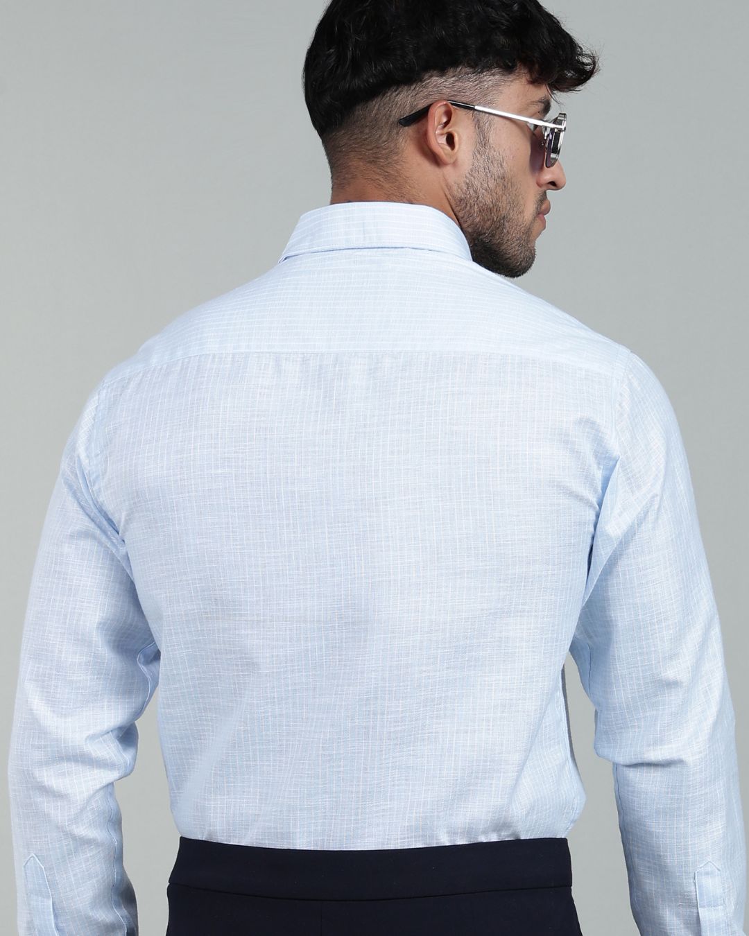 Blue & White - Full Sleeve - Striped Linen