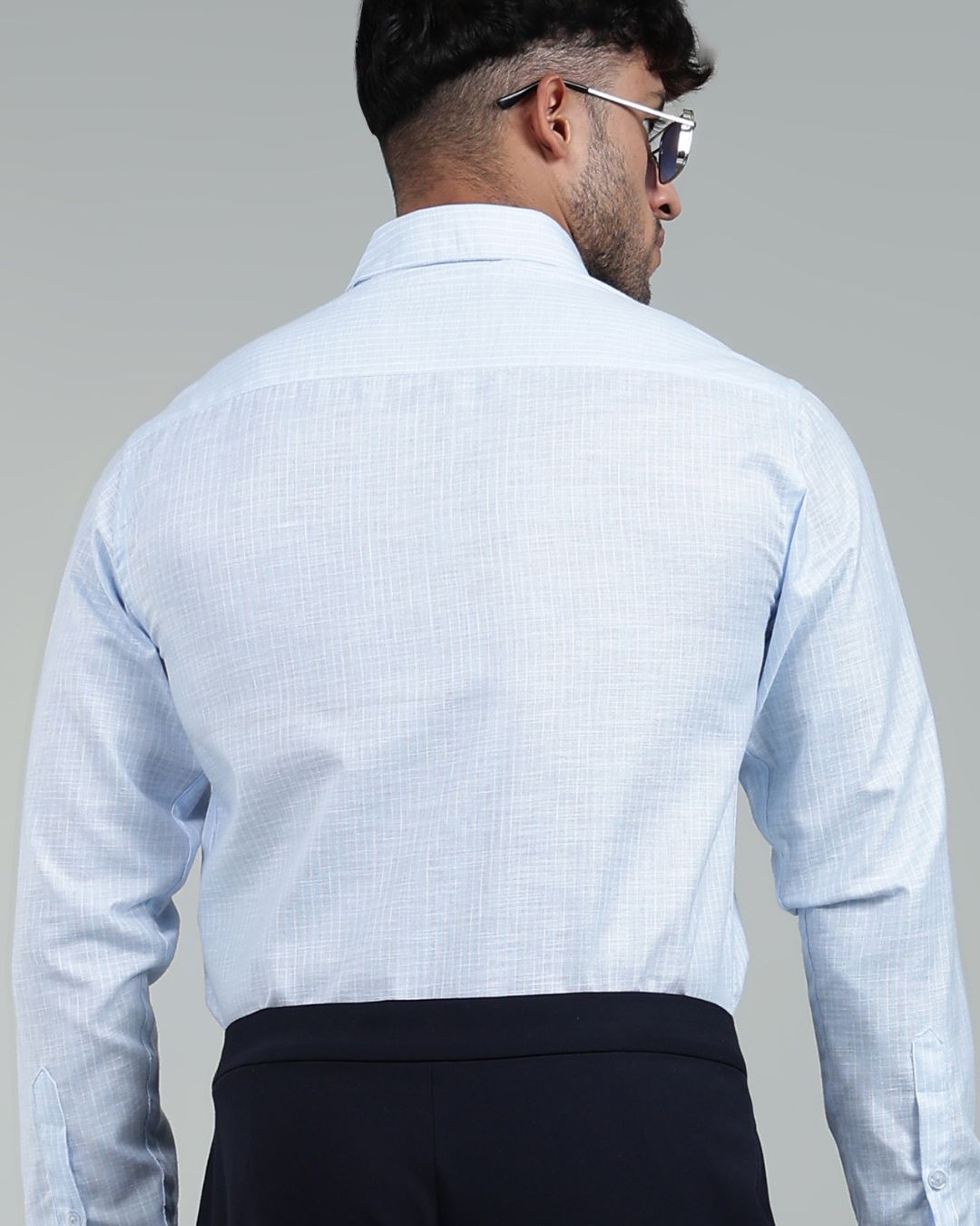Blue & White - Full Sleeve - Striped Linen