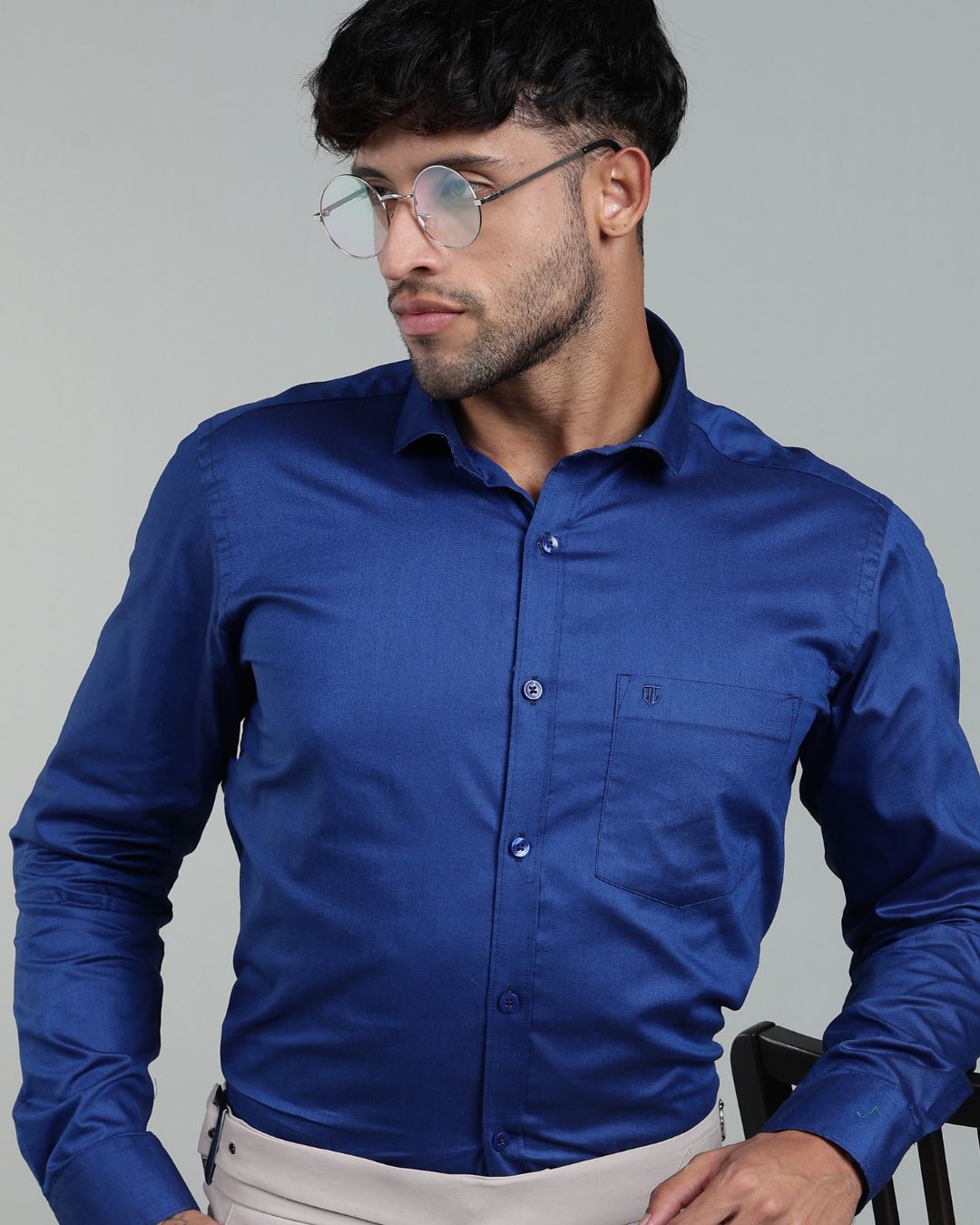 Sapphire Blue - Full Sleeve - Oxford Linen