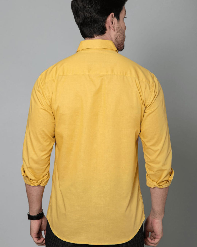 Golden Yellow Cotton Linen -Full-Stain Proof
