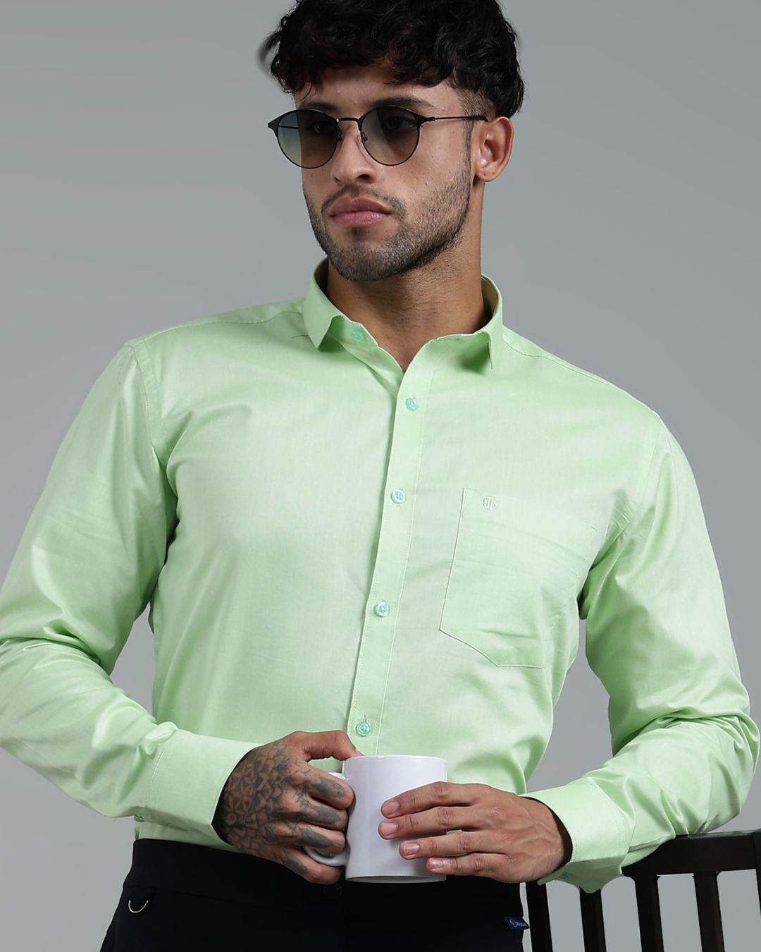 Pistah Green - Full Sleeve - Oxford Linen