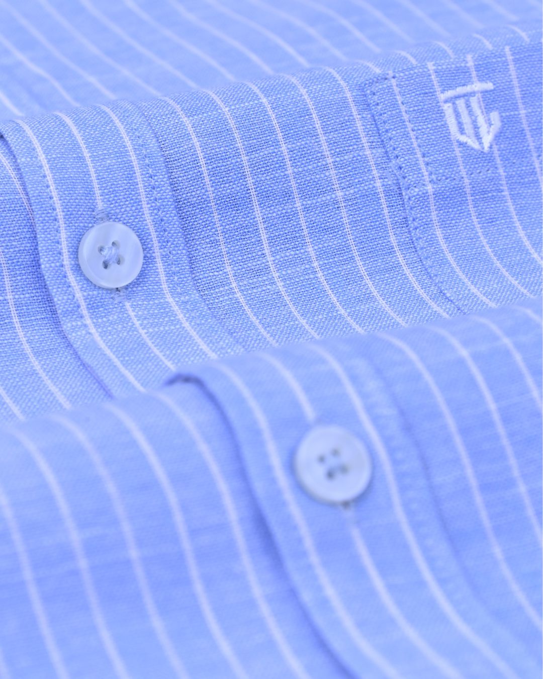 Ice Blue Stripes - Full Sleeve - Bamboo Linen