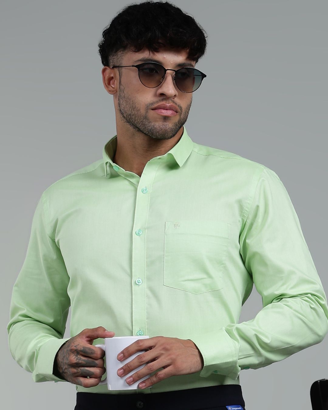Pistah Green - Full Sleeve - Oxford Linen