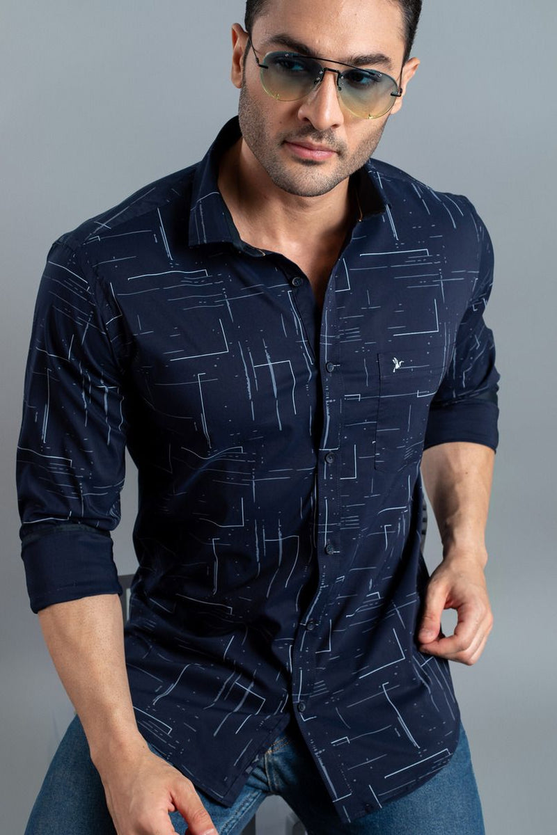 Navy Bold Print -Full-Stain Proof