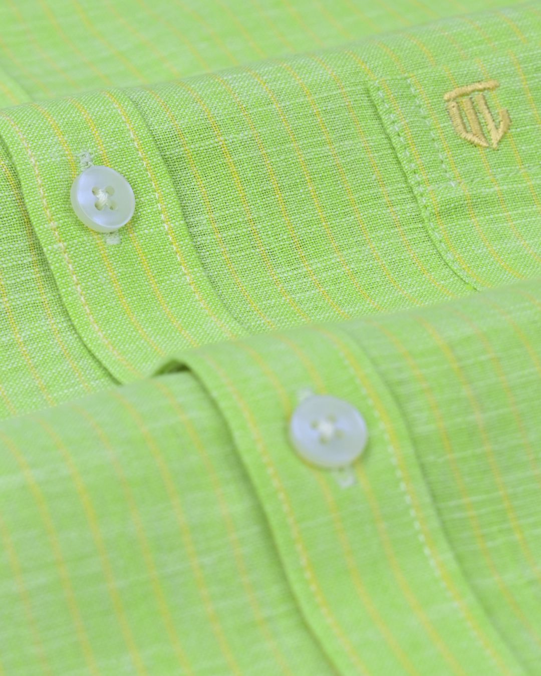 Green & Yellow Stripes - Full Sleeve - Bamboo Linen