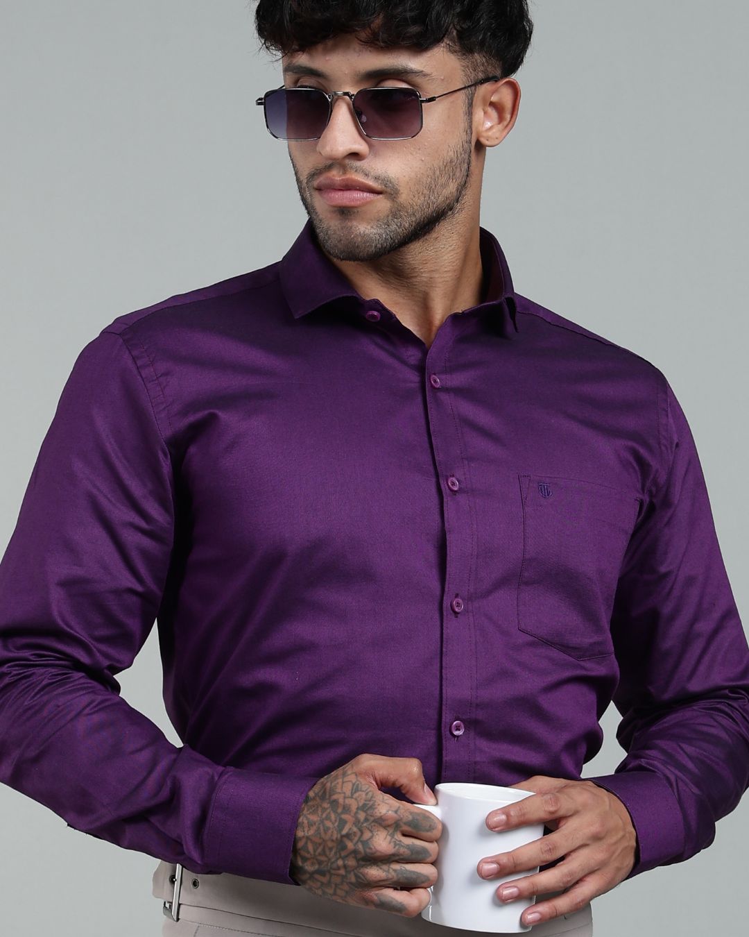 Dark Wine - Full Sleeve - Oxford Linen