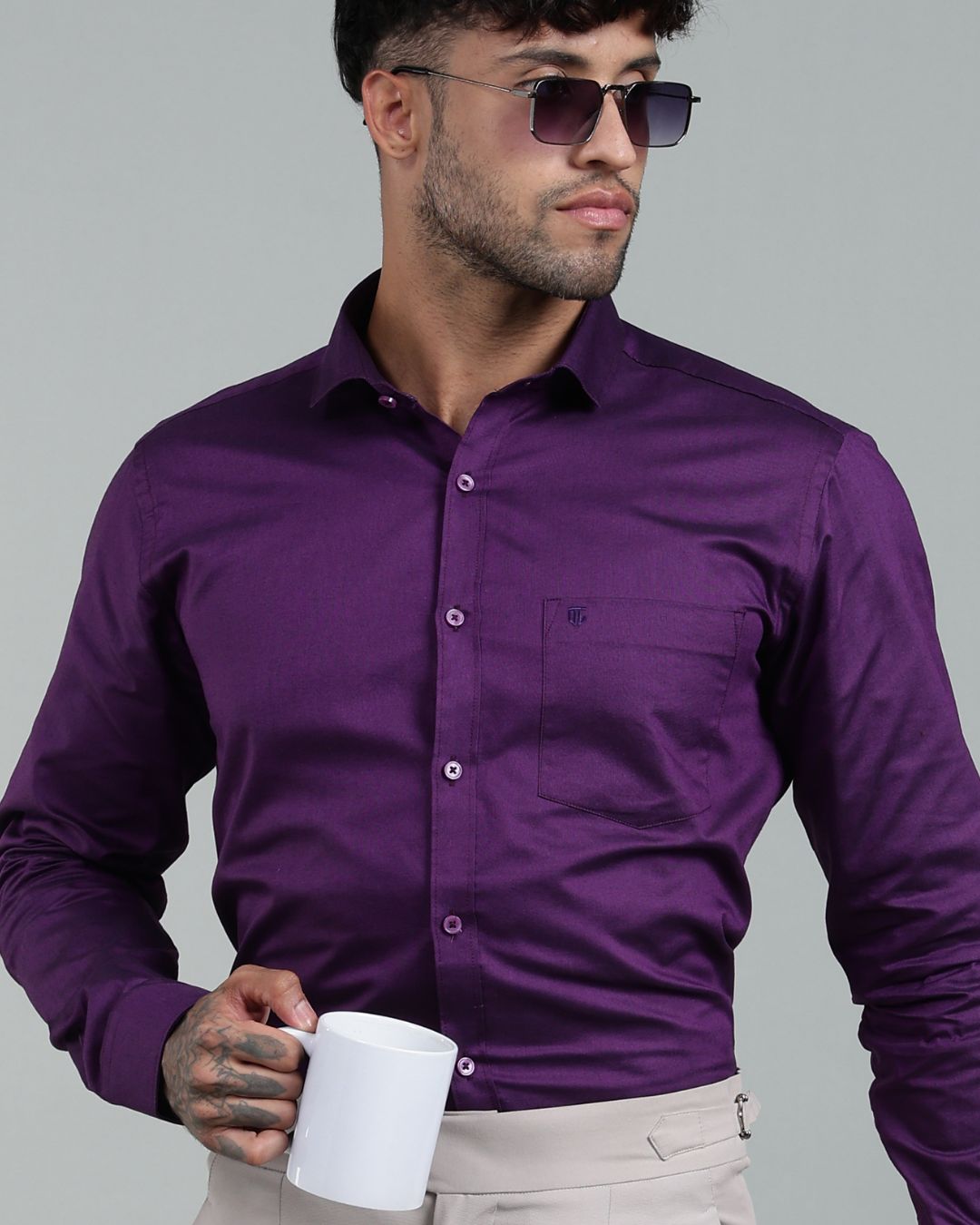 Dark Wine - Full Sleeve - Oxford Linen