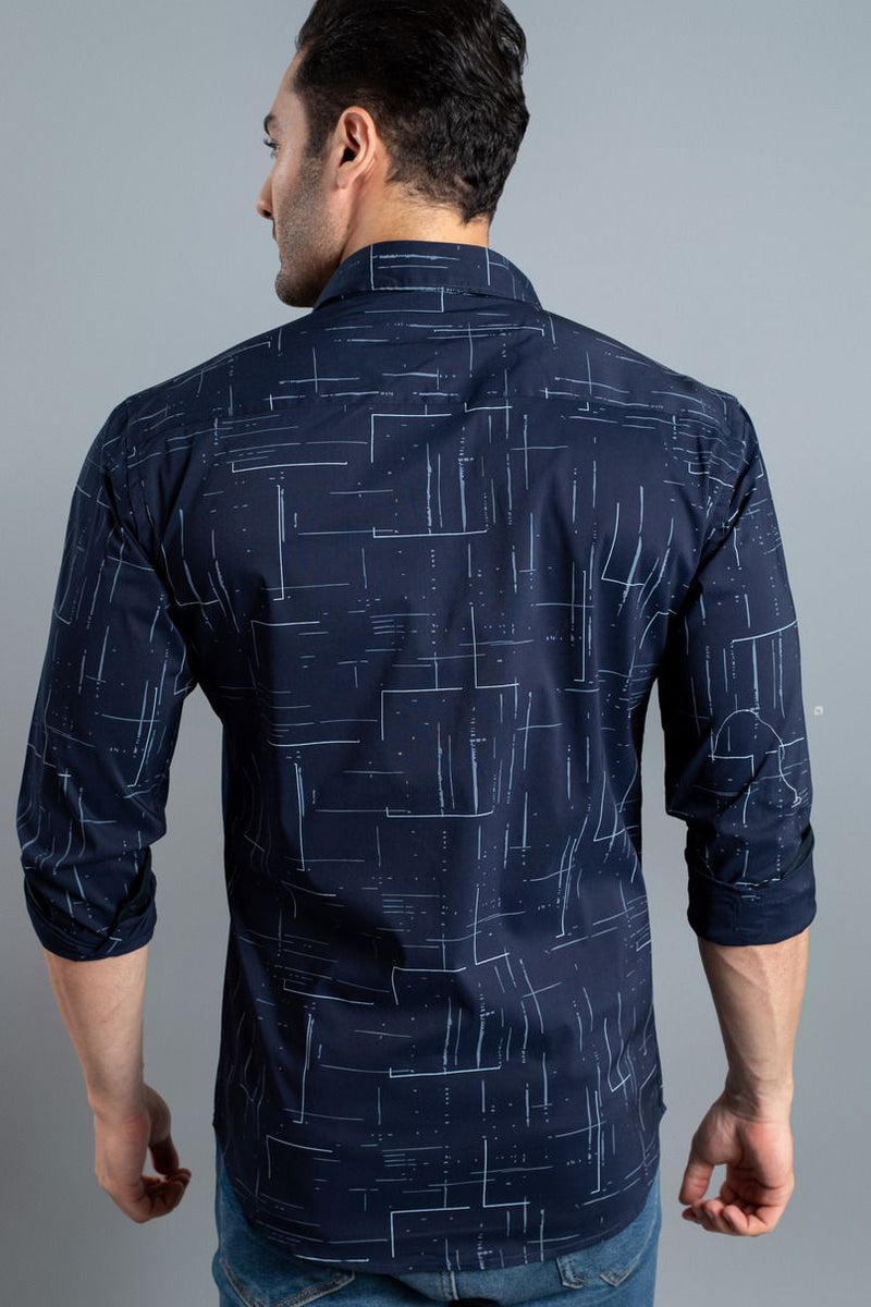 Navy Bold Print -Full-Stain Proof