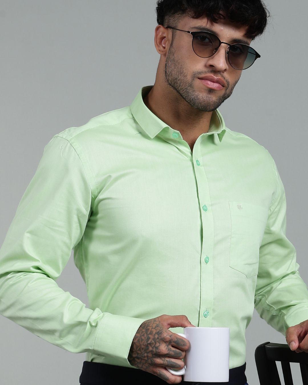 Pistah Green - Full Sleeve - Oxford Linen