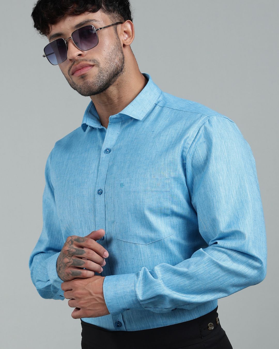 Ocean Blue - Full Sleeve - Premium Linen