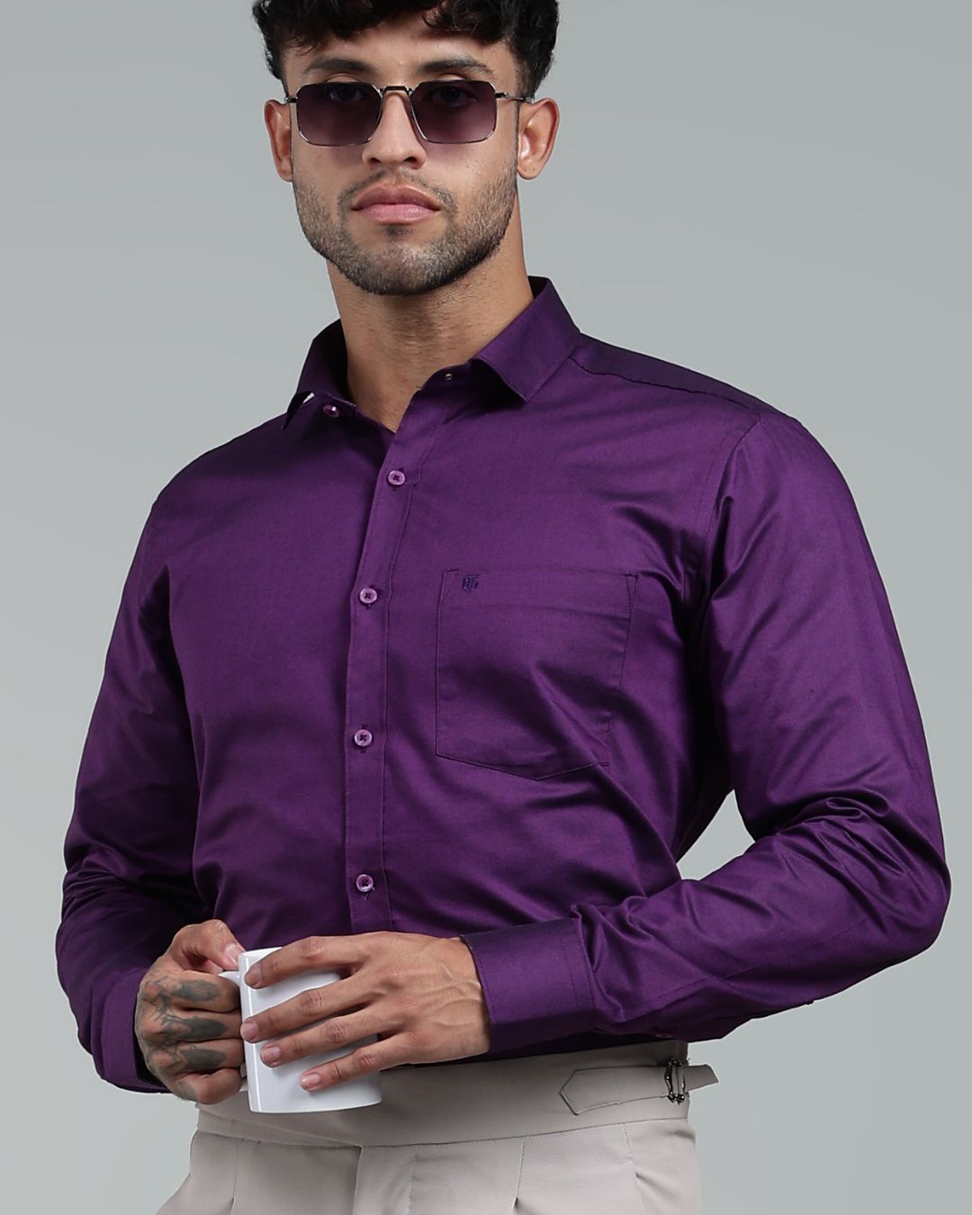 Dark Wine - Full Sleeve - Oxford Linen