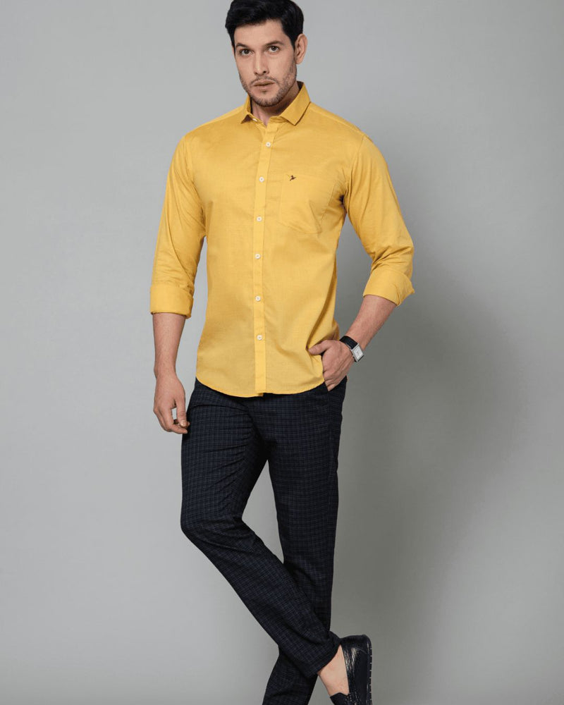 Golden Yellow Cotton Linen -Full-Stain Proof