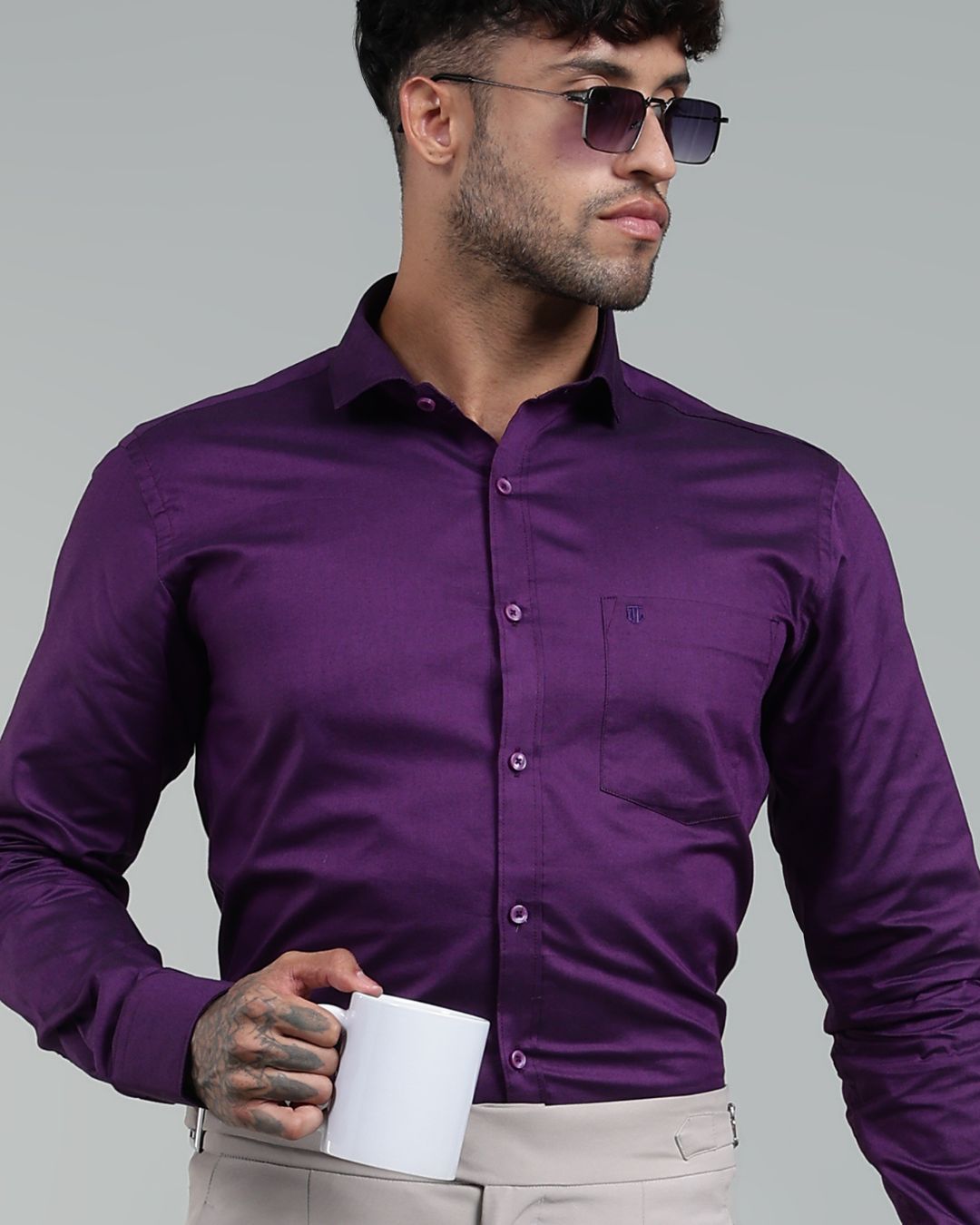 Dark Wine - Full Sleeve - Oxford Linen