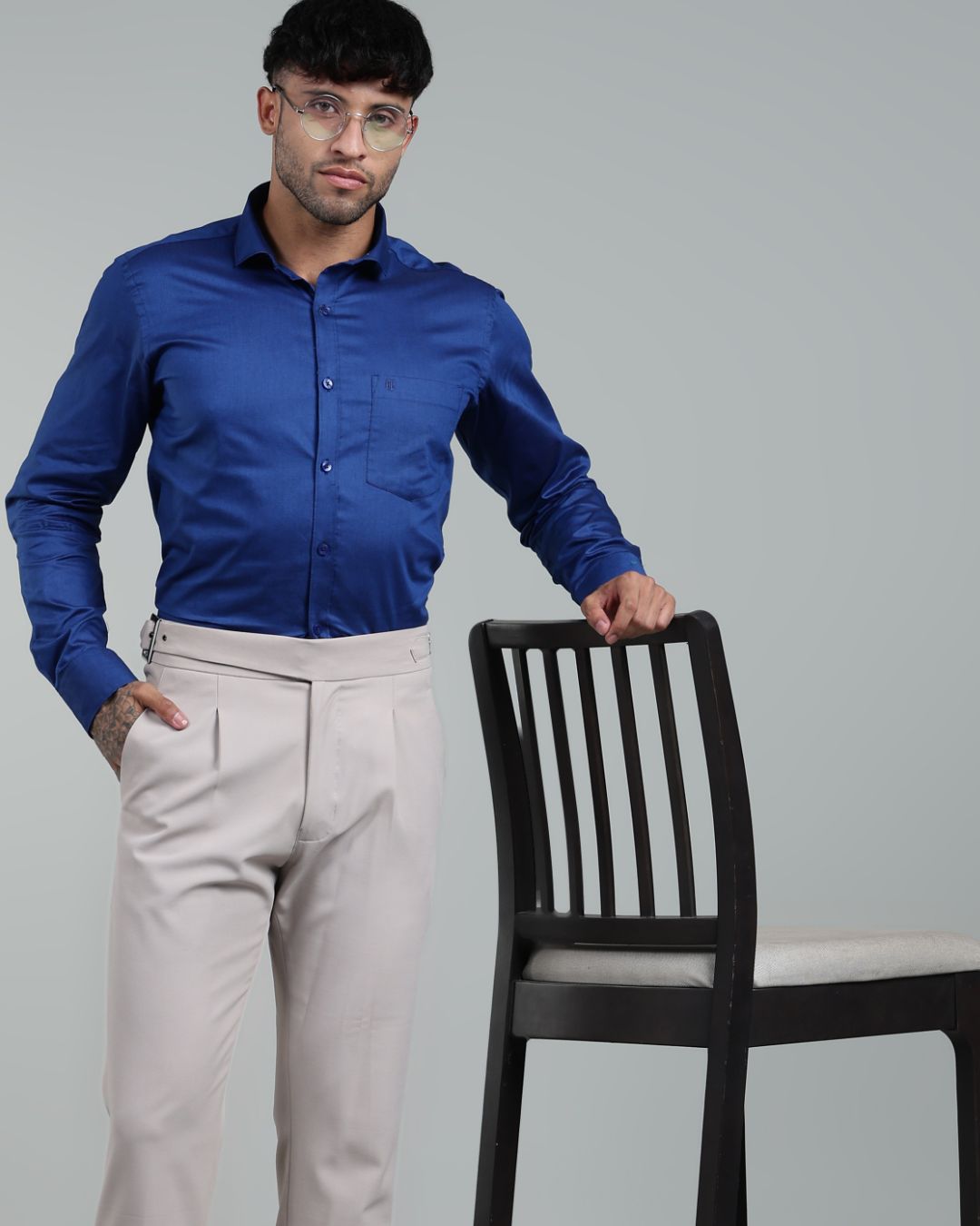 Sapphire Blue - Full Sleeve - Oxford Linen