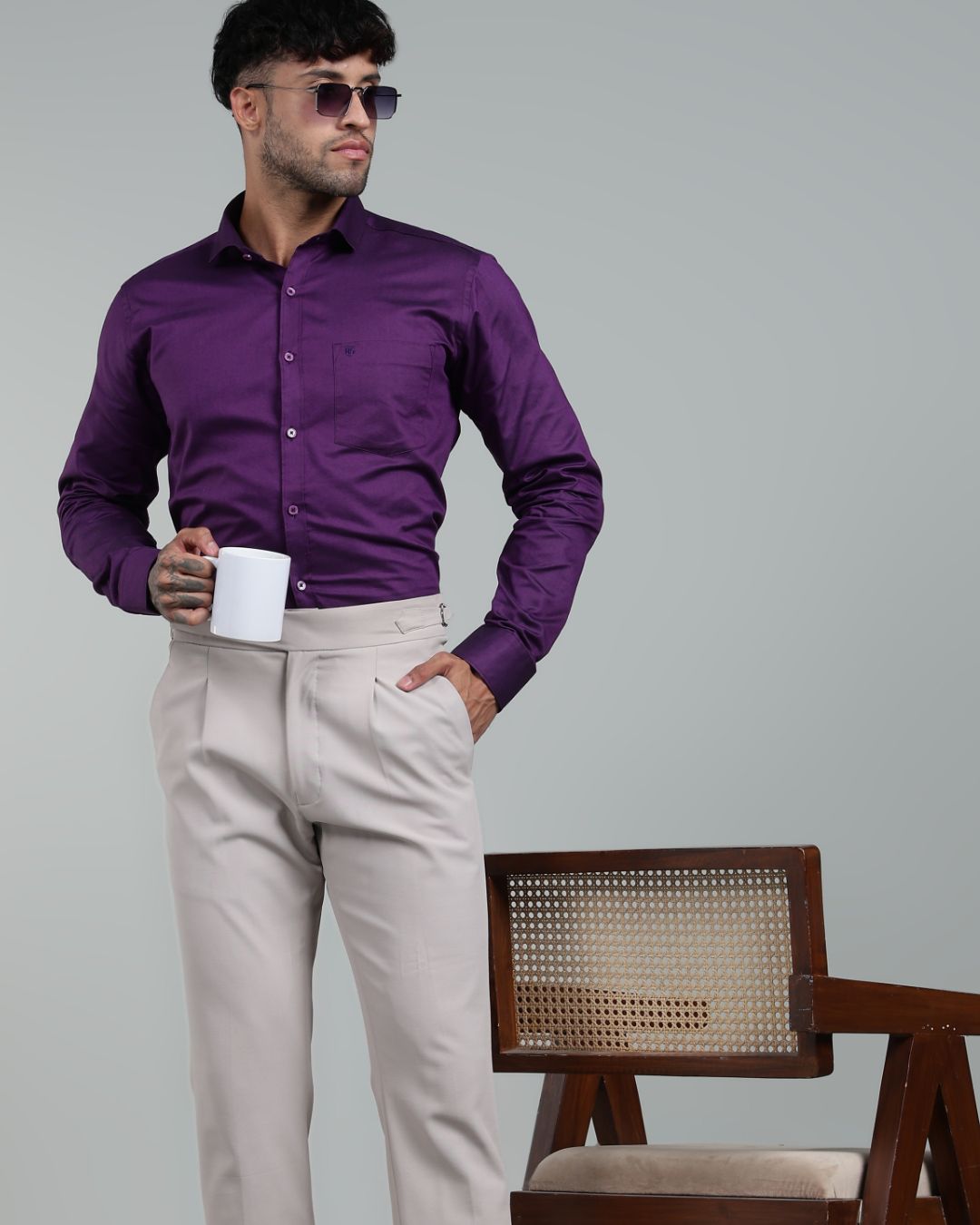 Dark Wine - Full Sleeve - Oxford Linen
