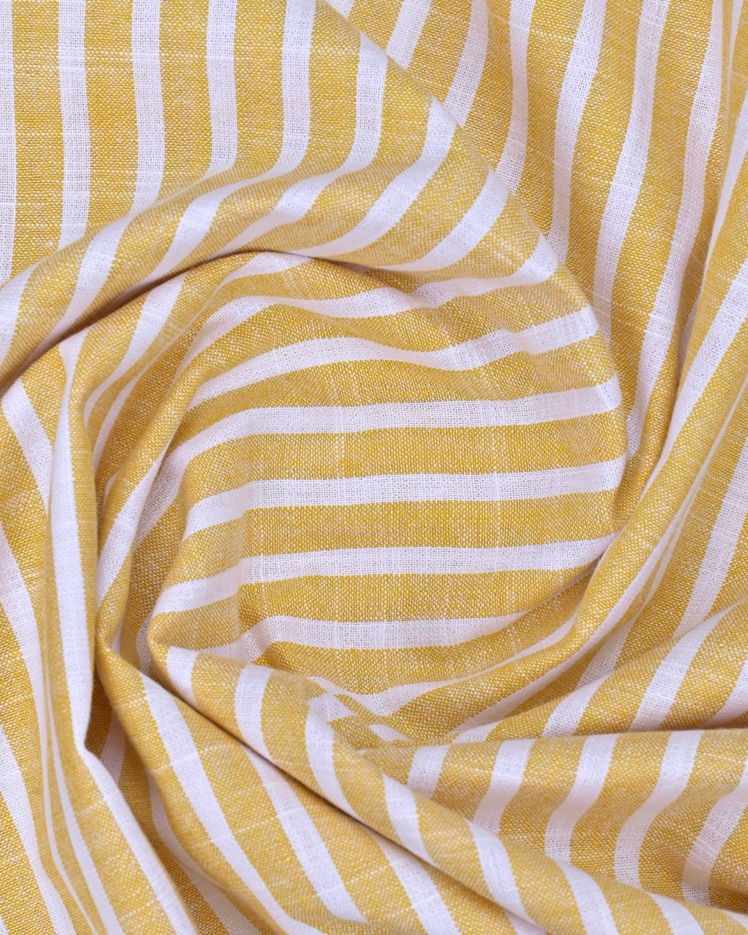 Mustard Yellow & White Stripes - Full Sleeve - Bamboo Linen
