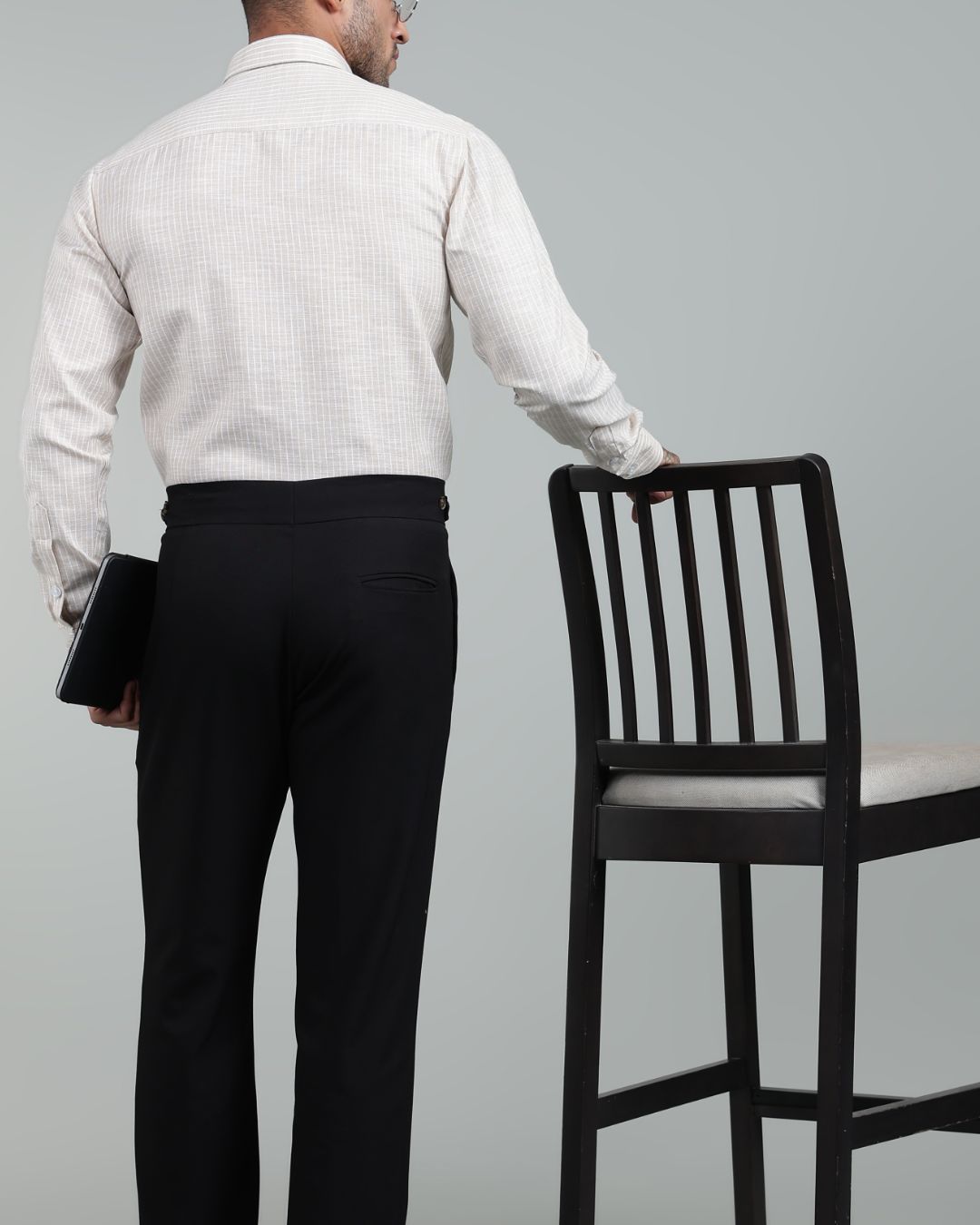 Gold & White - Full Sleeve - Striped Linen