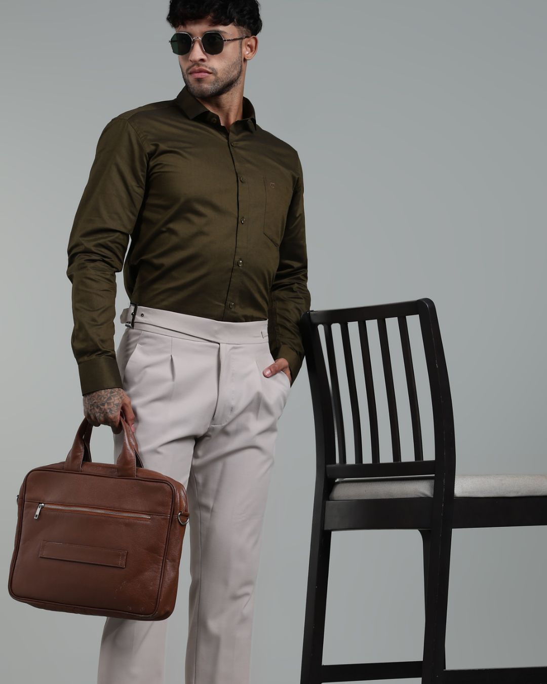 Forest Green - Full Sleeve - Oxford Linen