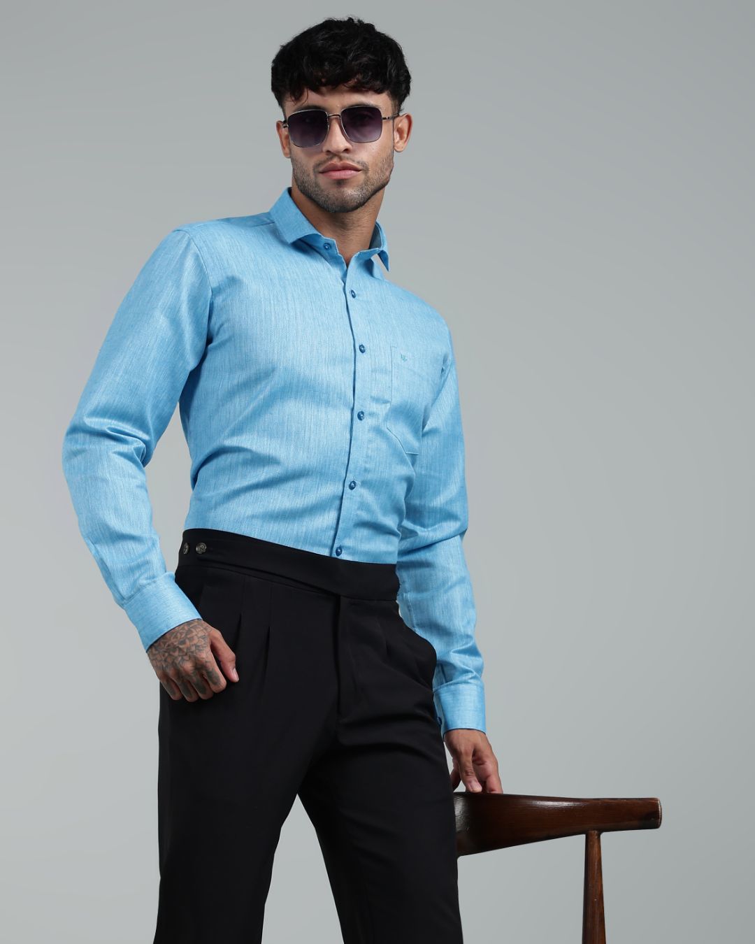 Ocean Blue - Full Sleeve - Premium Linen